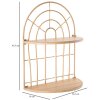 Настенная полка Mauro Ferretti Двойная полка арка 34,5x18x45,5 см коричневый