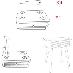 Тумба приліжкова Mauro Ferretti Matera 45x32x62 см біло-коричнева