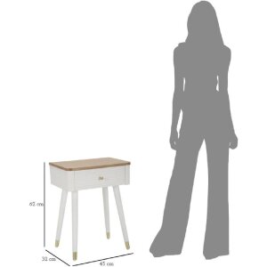 Тумба приліжкова Mauro Ferretti Matera 45x32x62 см біло-коричнева