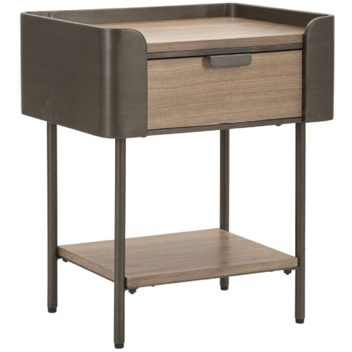 Mauro Ferretti Nachttisch Toronto 50,5x41x60 cm grau braun