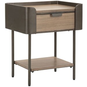 Mauro Ferretti Nachttisch Toronto 50,5x41x60 cm grau braun