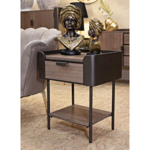Mauro Ferretti Nachttisch Toronto 50,5x41x60 cm grau braun