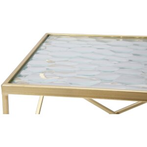 Mauro Ferretti Набор приставных столиков Glassy 2шт 31,5x31,5x68 и 28x28x64 см золото