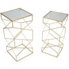 Mauro Ferretti Набор приставных столиков Glassy 2шт 31,5x31,5x68 и 28x28x64 см золото