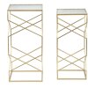 Mauro Ferretti Набор приставных столиков Glassy 2шт 31,5x31,5x68 и 28x28x64 см золото
