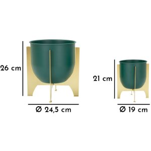 Mauro Ferretti подставка для цветов Grent Shet Set 2-piece Ø 24,5x26-19x21 см зеленое золото
