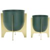 Mauro Ferretti подставка для цветов Grent Shet Set 2-piece Ø 24,5x26-19x21 см зеленое золото