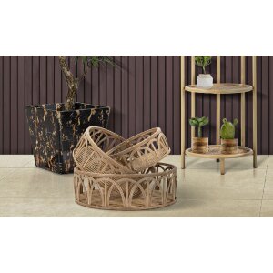 Mauro Ferretti Набор подносов Fuji из 3 частей Ø 50x16-40x14-30x12 см коричневый
