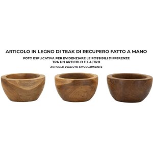 Поднос Erusi Simple Teak Ø 15x9,5 см Коричневый переработанный тик Ручная работа