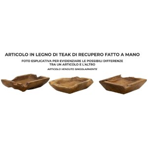 Декоративна миска Mauro Ferretti Kutak 25x19x7 см коричнева