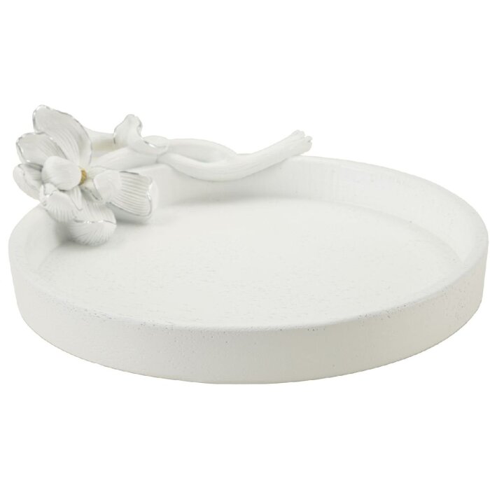Декоративна миска Mauro Ferretti Magnolia 24x21x6 см біла