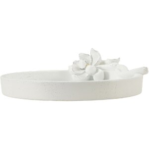 Декоративна миска Mauro Ferretti Magnolia 24x21x6 см біла