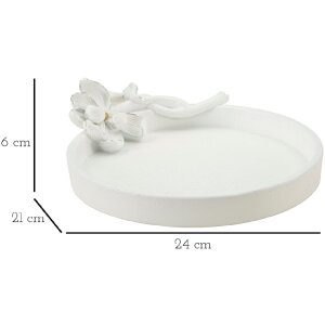 Декоративна миска Mauro Ferretti Magnolia 24x21x6 см біла