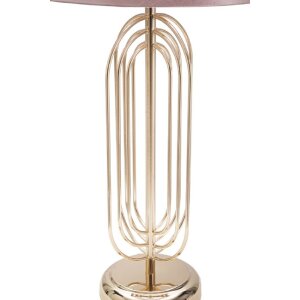 Настільна лампа Mauro Ferretti Krista E27 Ø 28x55 см золотисто-рожева