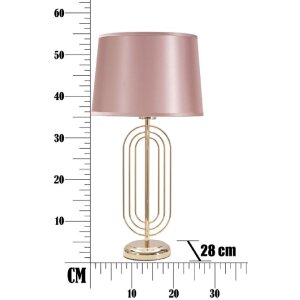 Настільна лампа Mauro Ferretti Krista E27 Ø 28x55 см золотисто-рожева