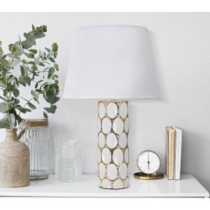 Настольная лампа Mauro Ferretti Glam Carv E27 Ø 34,5x56 см белое золото