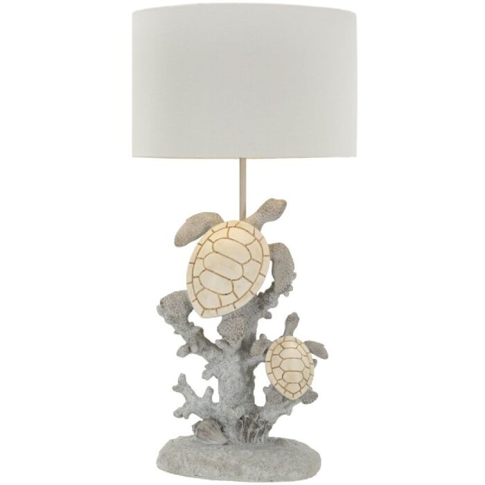 Настільна лампа Mauro Ferretti Черепаха E27 Ø 30,5x63,5 см біла сіра