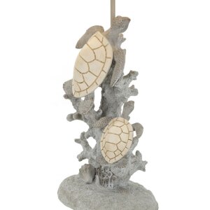 Настільна лампа Mauro Ferretti Черепаха E27 Ø 30,5x63,5 см біла сіра