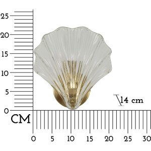Mauro Ferretti Shell настінний світильник E14 золотий натуральний 20x14x22 см