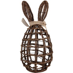 Clayre & Eef Декоративний кролик ротанговий коричневий 23x22x45 см в стилі кантрі