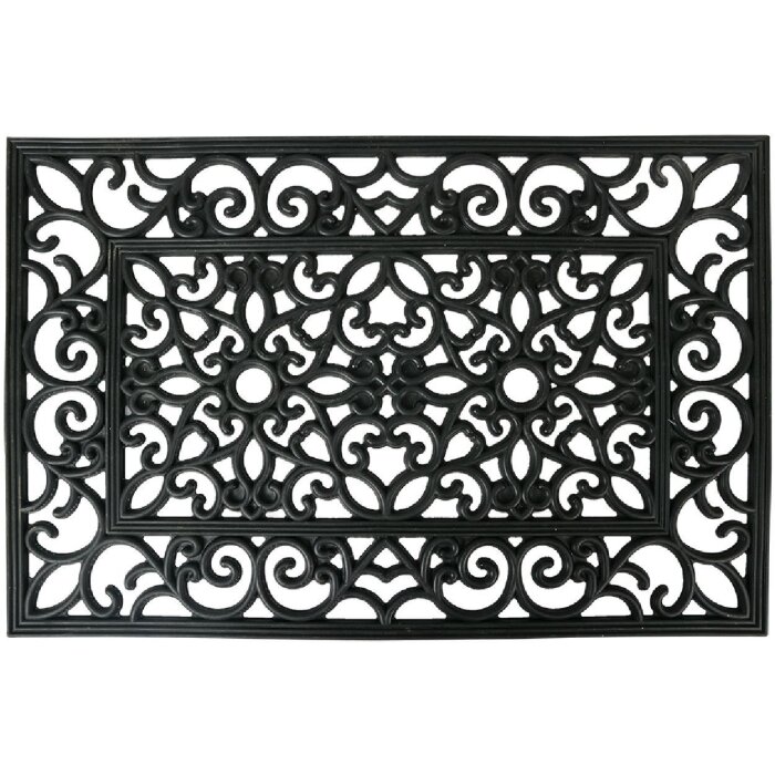 Килимок для дверей Clayre & Eef MC270 чорний 60x40x1 см гумовий прямокутний класичний