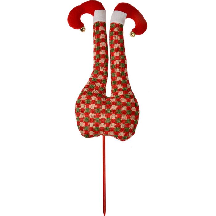 Clayre & Eef 66196 Christmas Elf Legs Decoration Red Green Cream 67cm