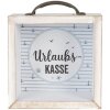 Скарбничка для грошей Clayre & Eef 65878 Біла 15x8x18 см МДФ скло в стилі кантрі