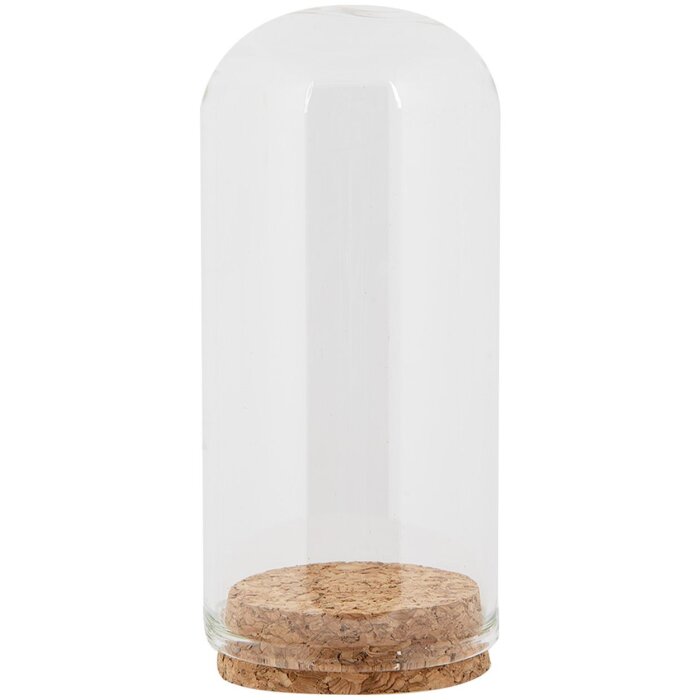 Clayre & Eef Glass Баночка для дзвіночка Скляна Ø5x10см Прозора з корковим дном Deco