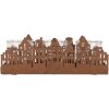 Clayre & Eef 6Y5783 Tealight Holder Houses коричневий 30x9x11 см, кантрі-стиль