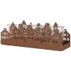Clayre & Eef 6Y5783 Tealight Holder Houses коричневий 30x9x11 см, кантрі-стиль