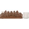 Clayre & Eef 6Y5783 Tealight Holder Houses коричневий 30x9x11 см, кантрі-стиль