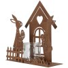 Підсвічник для чаю Clayre & Eef 6Y5786 Будиночок з кроликом коричневий 26x9x26 см