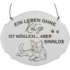 Текстовий знак Clayre & Eef 6Y5685 Життя без кота можливе Білий 18x15 см