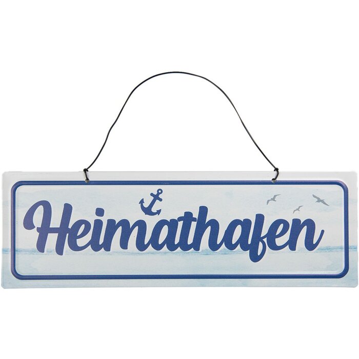 Clayre & Eef 6Y5691 Home Harbour Text Sign 30x1x10 cm White Blue Iron