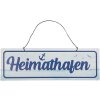 Clayre & Eef 6Y5691 Home Harbour Text Sign 30x1x10 cm White Blue Iron