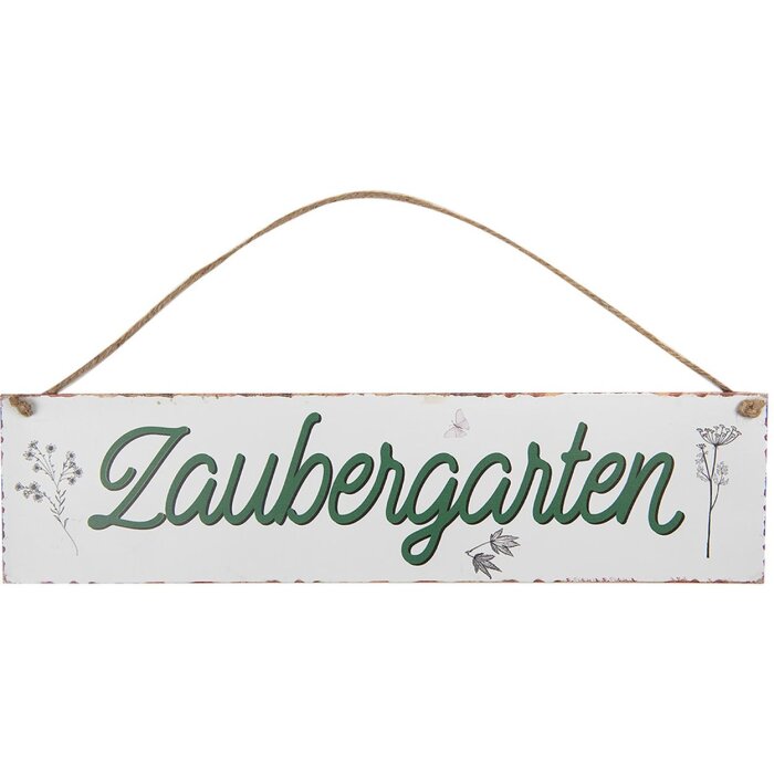 Clayre & Eef Текстовий знак Magic Garden Садова прикраса Metal White 40x1x10 см