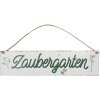 Clayre & Eef Текстовий знак Magic Garden Садова прикраса Metal White 40x1x10 см