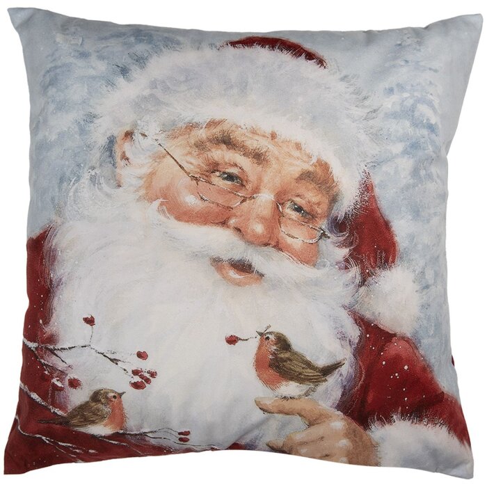 Clayre & Eef KT021.406 Наволочка на подушку Christmas Design Grey Red 45x45 см