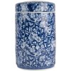 Clayre & Eef 6CE2139 Декоративный горшок с крышкой синий и белый Ø 9x14 см