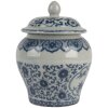 Clayre & Eef 6CE2143 Декоративный горшок с крышкой керамический серо-голубой Ø 9x13 см
