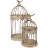 Clayre & Eef 5Y1283 Декор Клетка для птиц Набор Антик Коричневый Ø32x60 Ø23x40 см