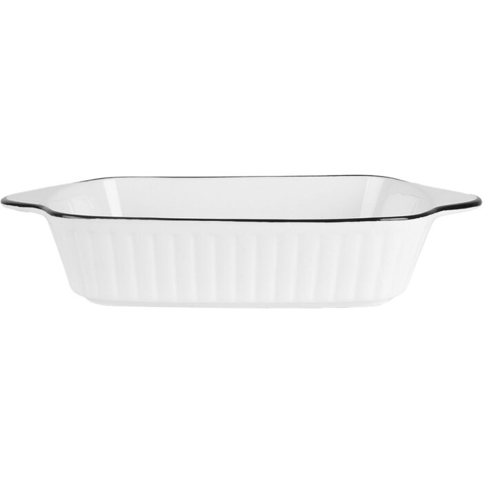 Миска Clayre & Eef 6CE2165 Миска біло-чорна 26x15x5 см 550 мл керамічна прямокутна