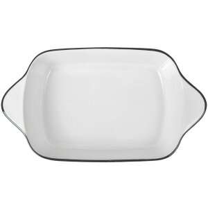 Миска Clayre & Eef 6CE2165 Миска біло-чорна 26x15x5 см 550 мл керамічна прямокутна