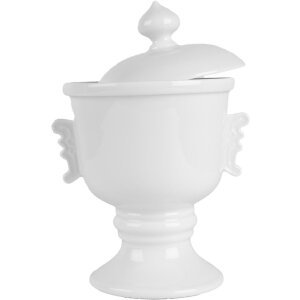 Горщик для зберігання Clayre & Eef 6CE2170 з кришкою керамічний білий Ø 12x17 см 125 мл