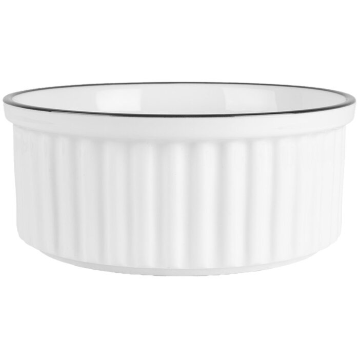 Clayre & Eef 6CEBO0211 Керамическая чаша бело-черная Ø 16x7 см 650 мл круглая современная