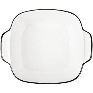 Clayre & Eef 6CEBO0213 Керамическая чаша бело-черная 15x12x5 см 400 мл Современный