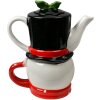 Чайник для одного "Tea for One" Сніговик Кераміка Білий Червоний 525мл
