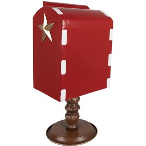 Clayre & Eef 6Y5633 Ящик для писем красно-коричневый 27x22x51 см Рождество в стиле кантри