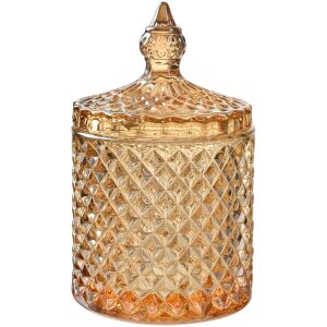 Скляна банка з кришкою Clayre & Eef, жовта...