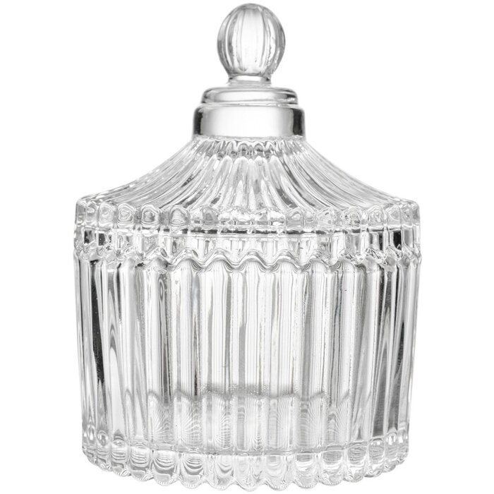 Clayre & Eef 6GL4725 Банка для хранения с крышкой Ø7x9см Прозрачная